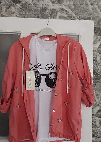 Pembe Düğmeli Kadın Ceket Pamuk