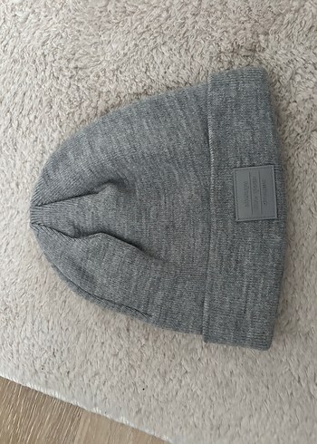 Gri yeşil Kadın Örgü Yün Bere ikili set - Görsel 7