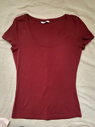 s Beden bordo Renk H&M basic tişört