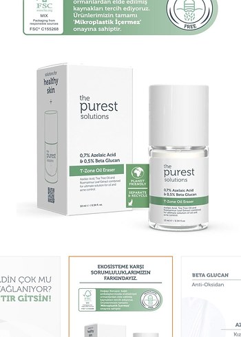 The purest matlaştırıcı sivilce önleyici bakım maskesi T-zone - Görsel 2