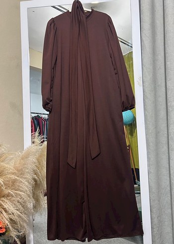 Kemerli Uzun Kollu Kahverengi Tulum 42 xl - Görsel 4