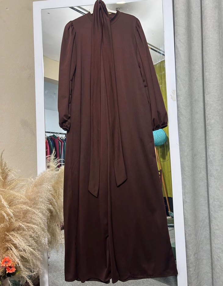 Kemerli Uzun Kollu Kahverengi Tulum 42 xl - Görsel 4