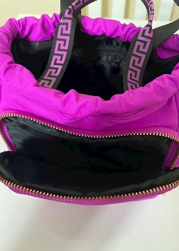 Versace Mor Fermuarlı Kadın Çantası krem +duş jeli - Görsel 11