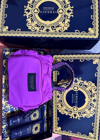 Versace Mor Fermuarlı Kadın Çantası krem +duş jeli - Görsel 2