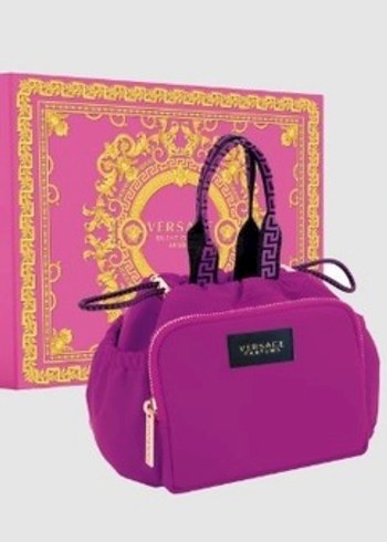 Versace Mor Fermuarlı Kadın Çantası krem +duş jeli - Görsel 7