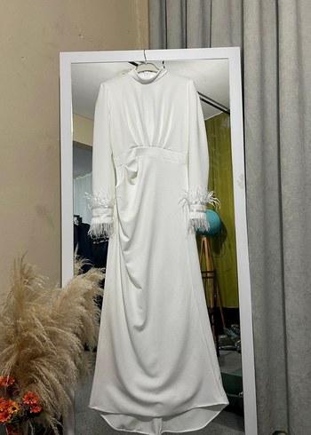 Tesettür beyaz nikah elbisesi - Görsel 7