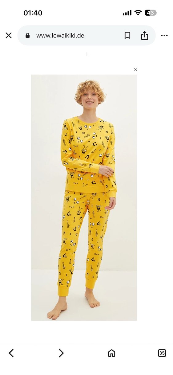 Renkli Desenli Uzun Kollu Kadın Pijama Takımı - Görsel 2