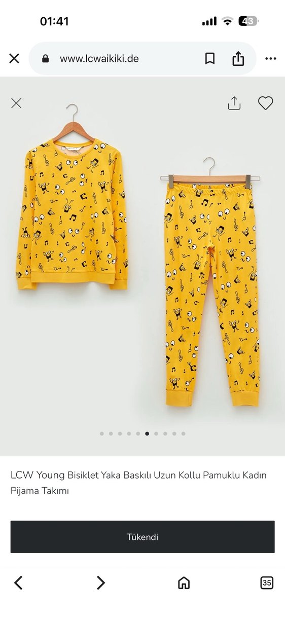 Renkli Desenli Uzun Kollu Kadın Pijama Takımı - Görsel 5