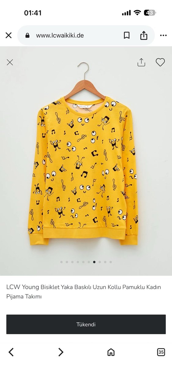 Renkli Desenli Uzun Kollu Kadın Pijama Takımı - Görsel 4