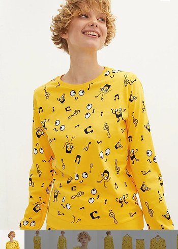 Sarı Pop  Pijama Takımı Penti LCW Suwen dagi - Görsel 3