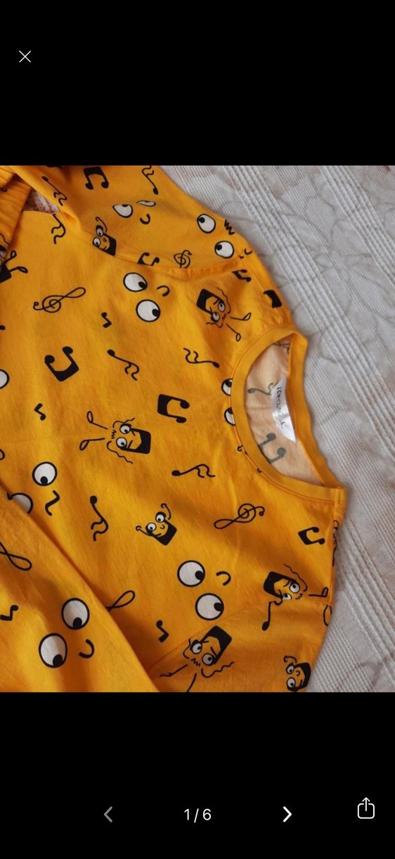 LCW Young Sarı Baskılı Pamuklu Pijama Takımı - Görsel 4