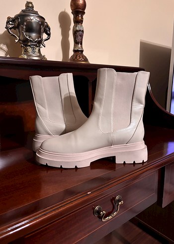 Bej Platform Topuklu Kadın Bot - Görsel 2