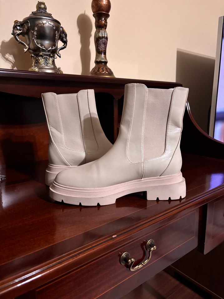 Bej Platform Topuklu Kadın Bot - Görsel 2