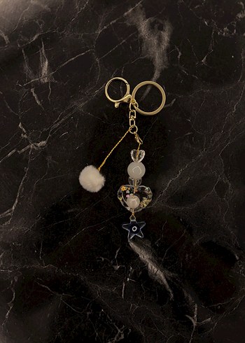 Beyaz Nazar Boncuklu Anahtarlık - Görsel 2