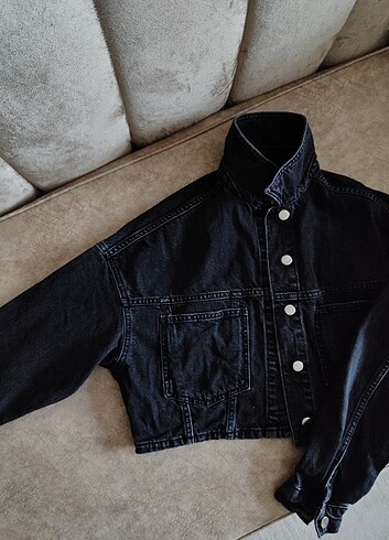 s Beden siyah Renk TRENDYOLMİLLA (CROP DENİM CEKET)