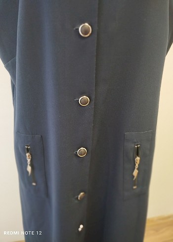 Lacivert Düğmeli Uzun Kadın Yelek - Görsel 7