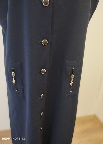 Lacivert Düğmeli Uzun Kadın Yelek - Görsel 6