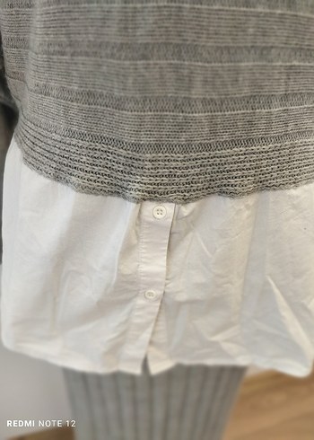 Gri Uzun Örgü Kadın Kazak-Jile Elbise - Görsel 8