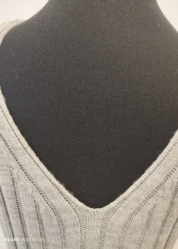 Gri Uzun Örgü Kadın Kazak-Jile Elbise - Görsel 14