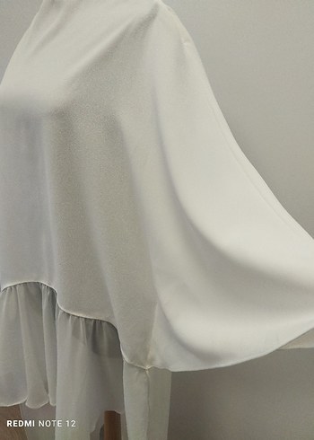 Zara Beyaz Uzun Kollu Salaş Kadın Tunik - Görsel 11