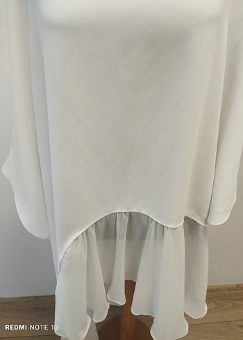 Zara Beyaz Uzun Kollu Salaş Kadın Tunik - Görsel 10