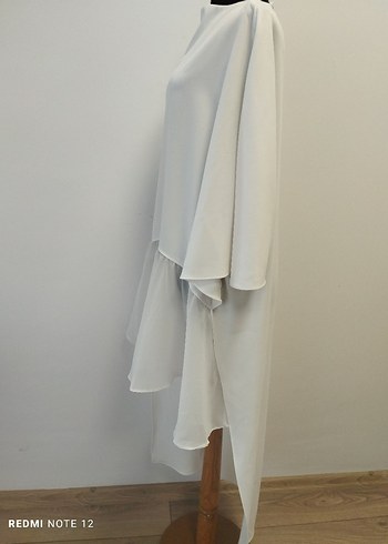 Zara Beyaz Uzun Kollu Salaş Kadın Tunik - Görsel 7
