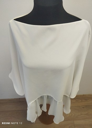 Zara Beyaz Uzun Kollu Salaş Kadın Tunik - Görsel 9