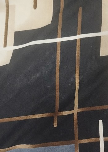 Kadın Gri Baskılı Modern Vintage Eşarp - Görsel 4