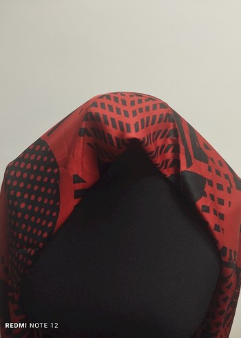 ŞHANELL MARKA Kırmızı Siyah Kadın Eşarp - Görsel 7