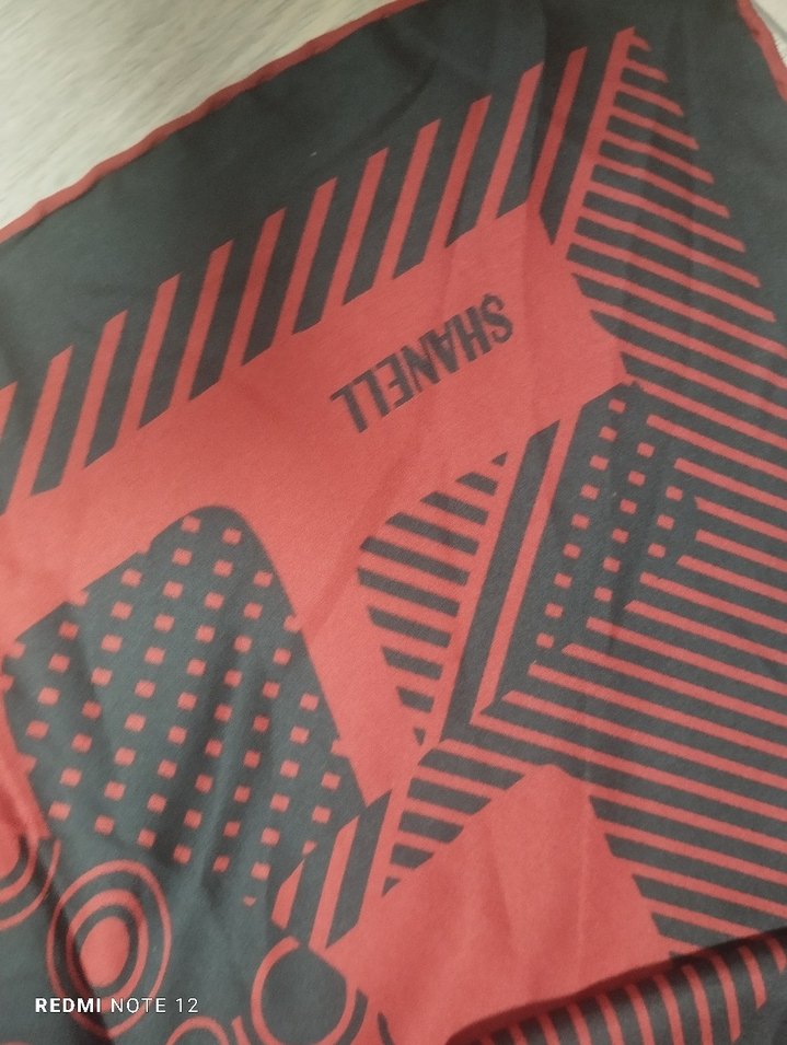 ŞHANELL MARKA Kırmızı Siyah Kadın Eşarp - Görsel 5