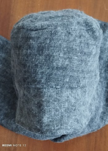 AİŞE TESETTÜR Antrasit Atkılı Bucket Şapka - Görsel 6