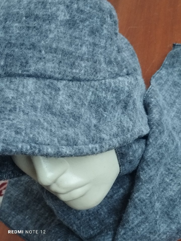 AİŞE TESETTÜR Antrasit Atkılı Bucket Şapka - Görsel 5