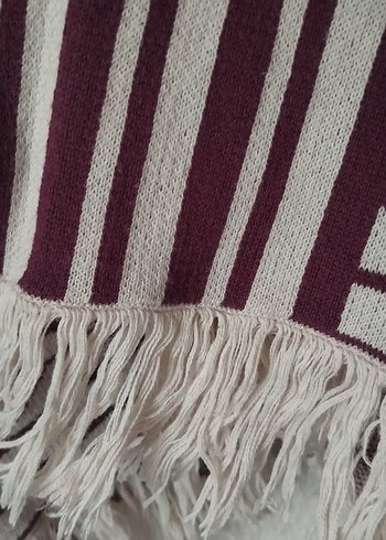 Bordo V Yaka Salaş Kadın Panço - Görsel 7