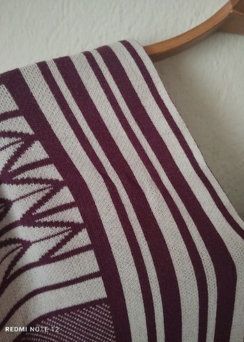 Bordo V Yaka Salaş Kadın Panço - Görsel 4