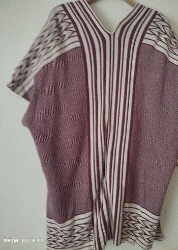 Bordo V Yaka Salaş Kadın Panço - Görsel 3