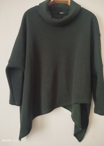 Yeşil Boğazlı Uzun Kollu Kadın Kazak - Görsel 2