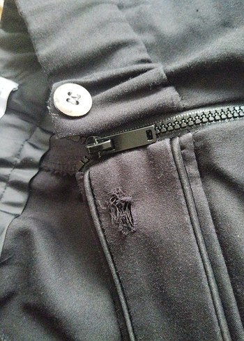 Kadın Siyah Kumaş Pantolon Midi Boy - Görsel 8