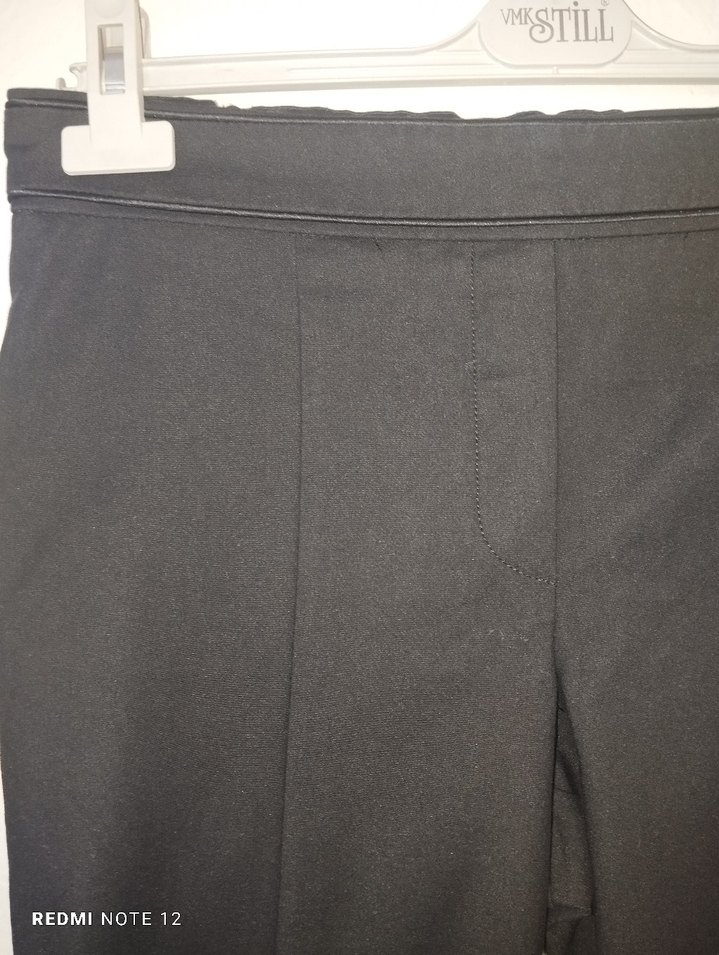 Kadın Siyah Kumaş Pantolon Midi Boy - Görsel 2