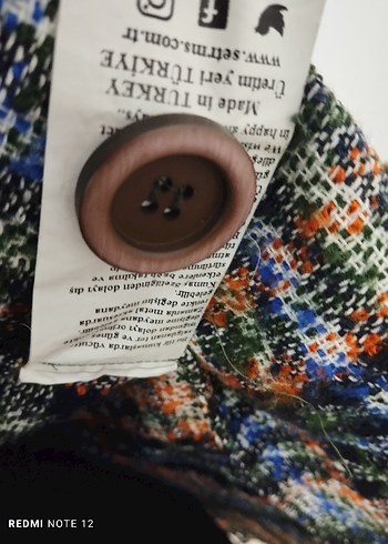 Strems Düğmeli Çok Renkli Ekoseli Kadın Ceket - Görsel 15