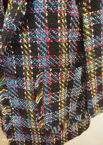 İki Düğmeli Rengarenk Tüvit Ceket - Görsel 2