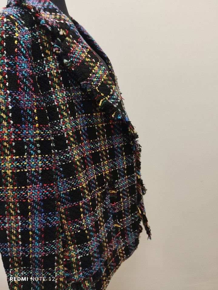 İki Düğmeli Rengarenk Tüvit Ceket - Görsel 4