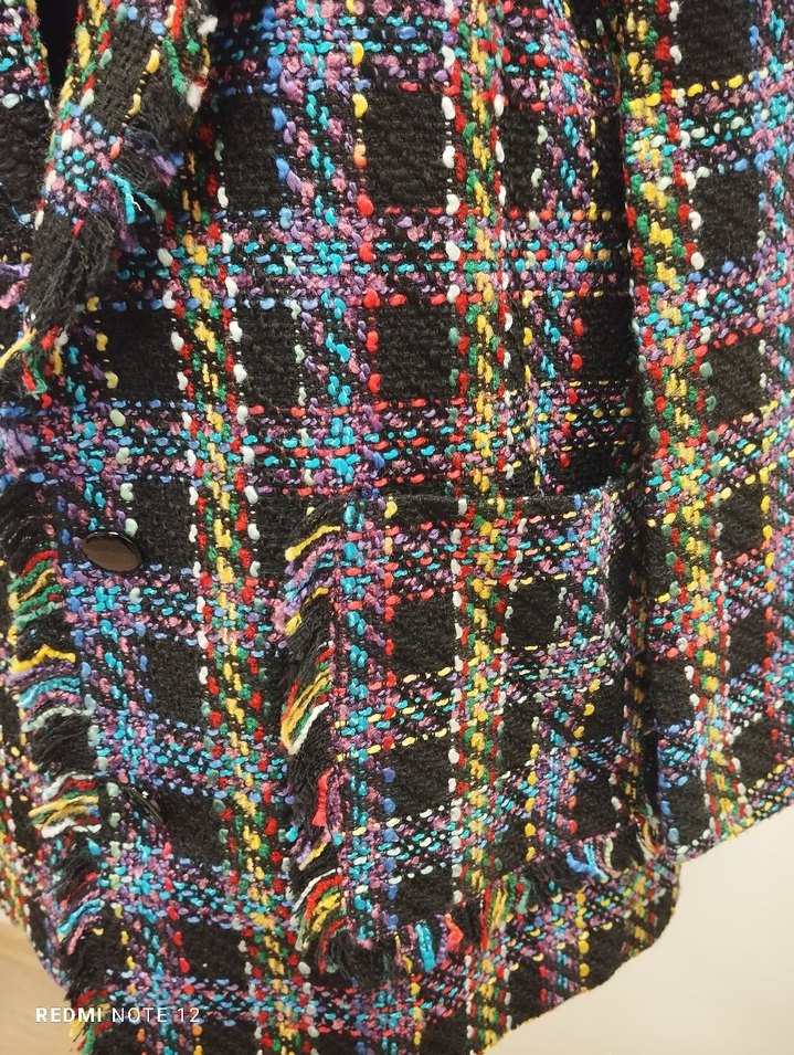 İki Düğmeli Rengarenk Tüvit Ceket - Görsel 2