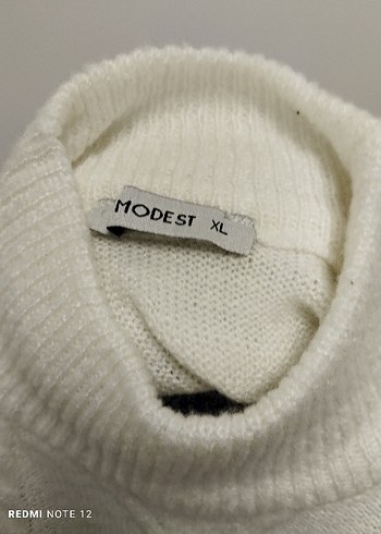 Bohem Uzun Örgü Beyaz Kadın Kazak - Görsel 8