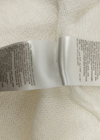 Bohem Uzun Örgü Beyaz Kadın Kazak - Görsel 11