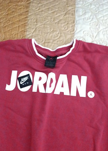 Nike Jordan 13-15 yaş Uzun Kollu Kırmızı Relaxed Sweatshirt - Görsel 3