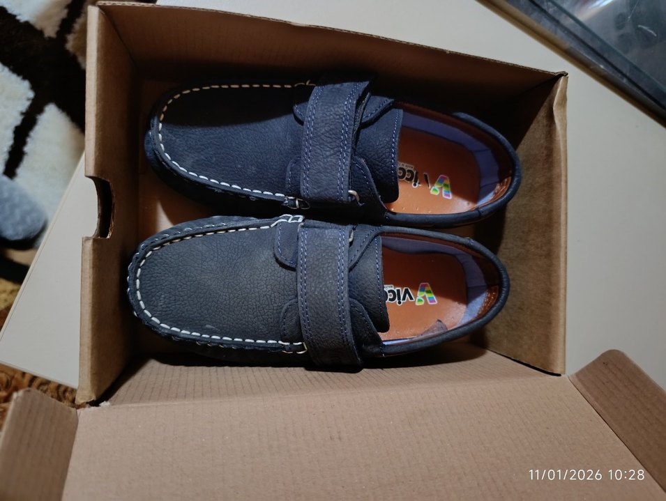 Koyu Mavi Erkek Çocuk Süet Tokalı Ayakkabı - Görsel 3