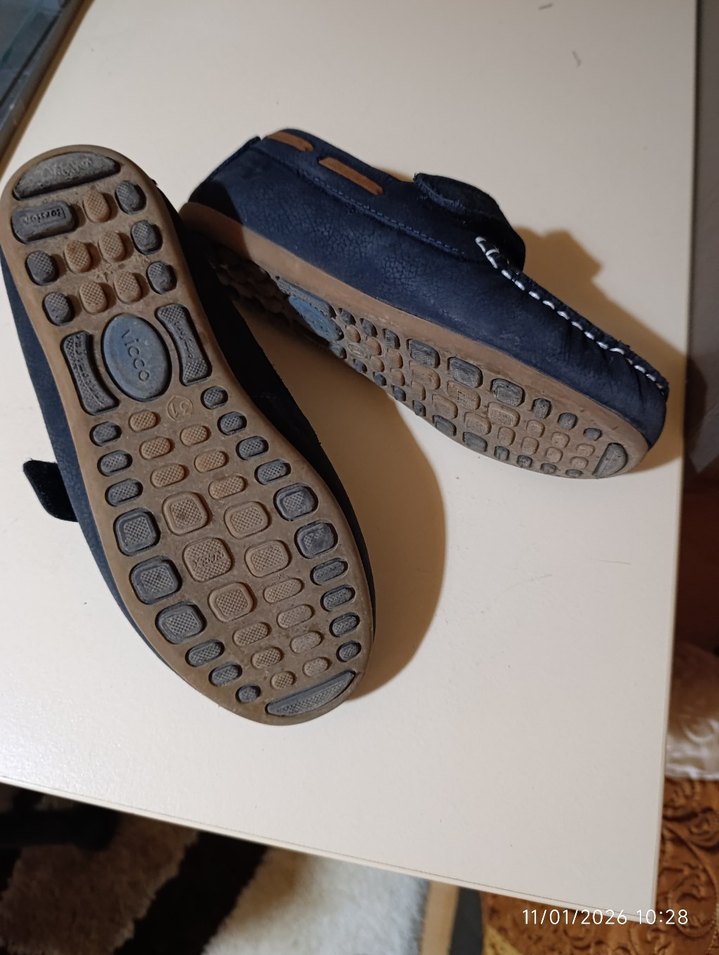 Koyu Mavi Erkek Çocuk Süet Tokalı Ayakkabı - Görsel 5