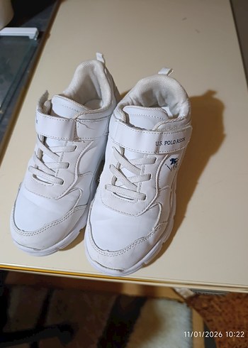 Beyaz Erkek Çocuk Sneakers, Cırt Cırtlı - Görsel 2