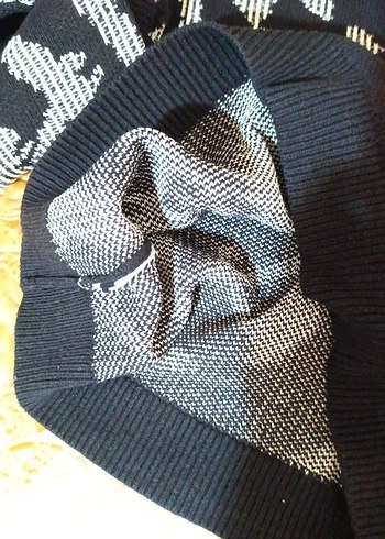 Zara Örgü Desenli Siyah kalın erkek Kazak - Görsel 4