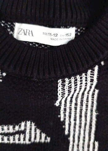 Zara Örgü Desenli Siyah kalın erkek Kazak - Görsel 2